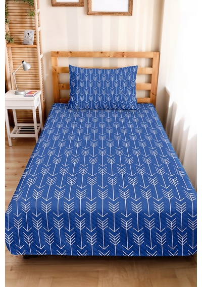 Mavi Geometrik Ok Desenli Genç Odası Tek Kişilik Pike Takımı-modern 160x220 Cm Kapitone Yatak Örtüsü Mumlu Kahve Yumuşaklığı
