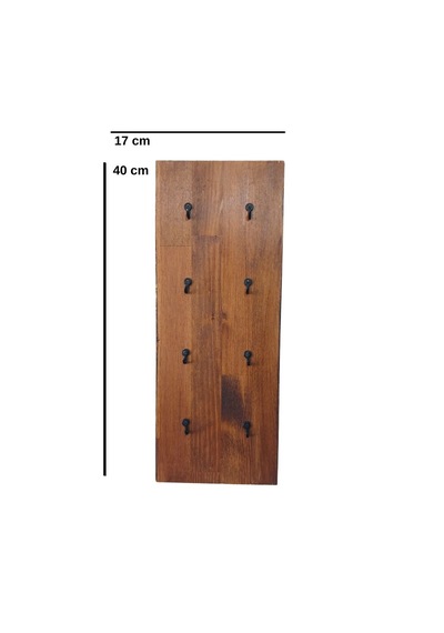 Doğal Ahşap 8 Li Kahve Fincanı Askılığı 17x40 Cm Duvar Tipi Espresso Fincan Standı .
