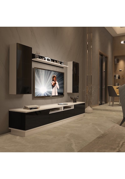 Decoraktiv Trendstyle 5220ds Slm Tv Ünitesi Tv Sehpası Beyaz - Siyah