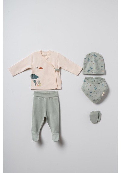 Babycosy Organic Wear Bebek 5'li Set %100 Organic Pamuk Yenidoğan Serisi - Csy8216 Mint