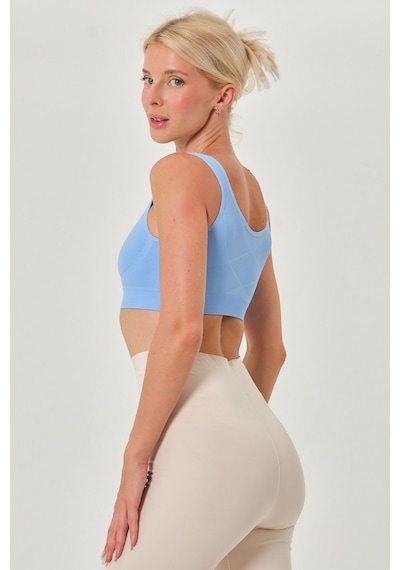 Mistirik Rosella Model Kalın Askılı Extra Sıkılaştırıcı Pedsiz Spor Sütyeni Buz Mavi Renk101 Buz Mavi