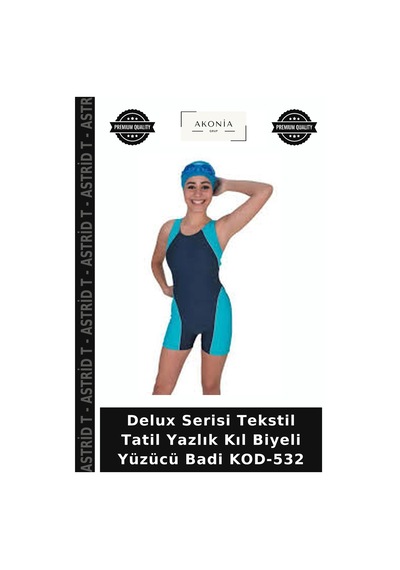 Astrid T Delux Serisi Tekstil Tatil Yazlık Kıl Biyeli Yüzücü Badi Kod-532 Çok Renkli