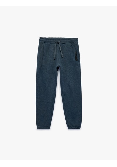 Koton Cepli Beli Bağlamalı Şardonlu Jogger Eşofman Altı Mavi 7wkb40098tk