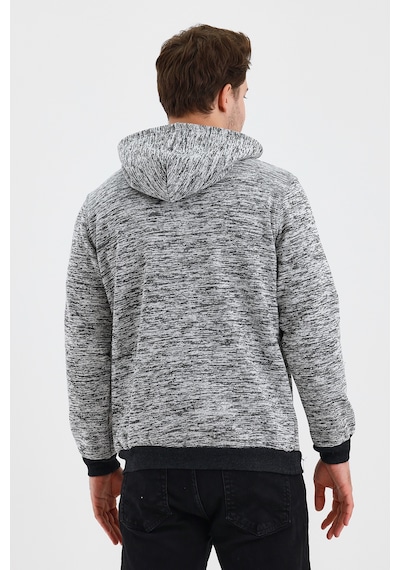 Monox Erkek Kapşonlu Kırçıllı 3 İplik Sweatshirt Antrasit