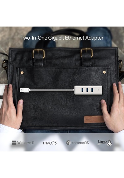 Ue330, Usb 3.0 3-port Hub Ve Gigabit Ethernet Adaptör İkisi Bir Arada Usb Adaptör