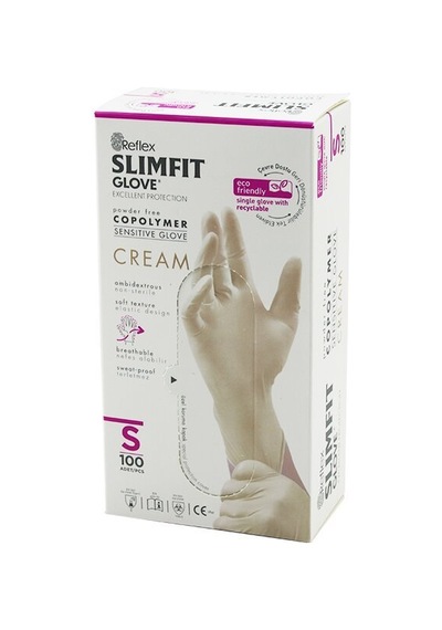 Reflex Slimfit Glove Kod-030 Muayene Eldiven 100'lu Krem Pudrasız