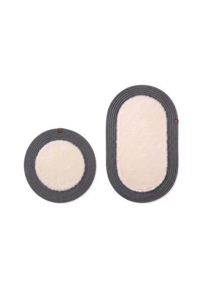 Banyo Paspası Takımı 60x100+60x60 Cm Düz Bej & Antrasit Gri