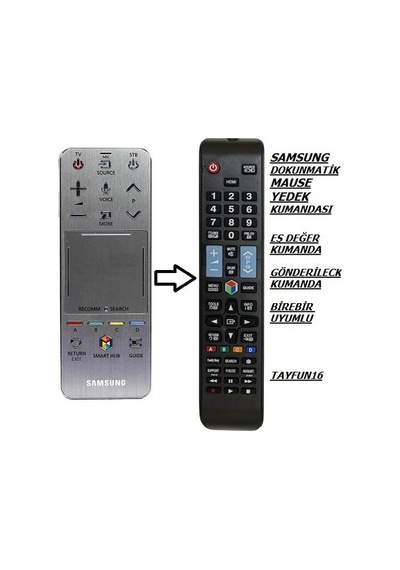 Samsung Uyumlu DOKUNMATİK AKILLI SMART AA59-00759A-YEDEK KUMANDASI
