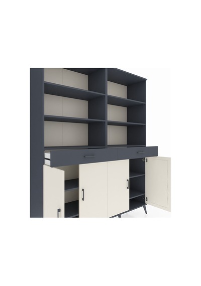 Hyperion Gardrop 10 Raflı 2 Çekmeceli 4 Kapaklı 176x44x221 Antrasit-aytaşı/antrasit Beyaz Hyperion Gardrop 10 Raflı 2 Çekmeceli 4 Kapaklı 176x44x221 Antrasit-aytaşı/antrasit Beyaz