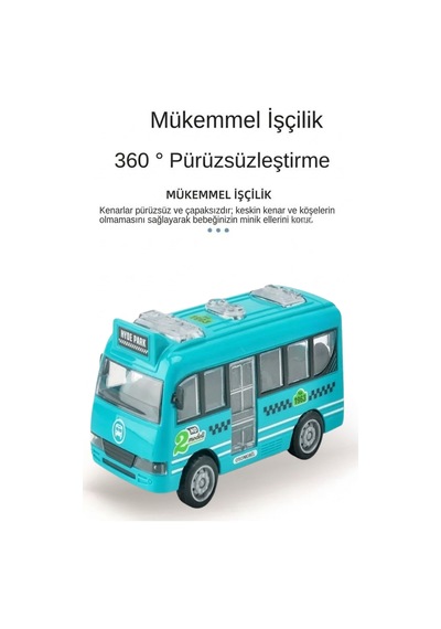 Minibüs Araba Oyuncak Otobüs - Kapıları Açılabilen Sürtmeli Pilsiz Güvenli Model