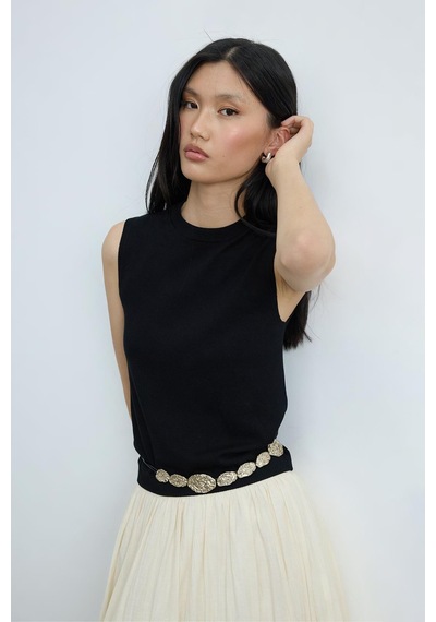 Suud Collection Siyah Lea Triko Bluz