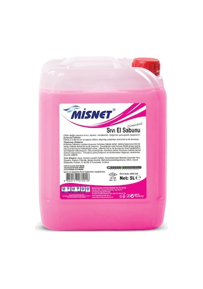 Misnet Sedefli Sıvı El Sabunu Pembe 5 L