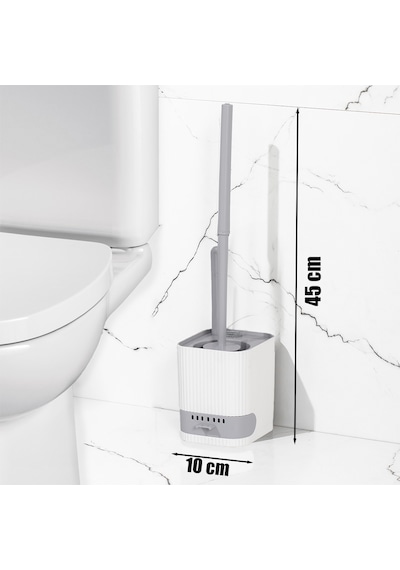 Porsima 2026 Pratik Tuvalet Fırçalığı Banyo Tuvalet Fırçası Gri B