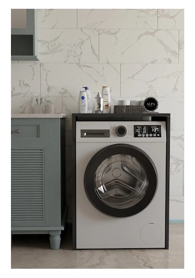 Modern Çamaşır Makinesi Kaplama Dolabı Tezgah Koruyucu Çok Amaçlı Banyo Düzenleyici Antrasit Modern Çamaşır Makinesi Kaplama Dolabı Tezgah Koruyucu Çok Amaçlı Banyo Düzenleyici Antrasit