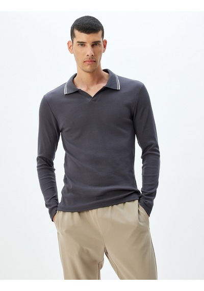 Koton Slim Fit Tişört Uzun Kollu V Yaka Polo Pamuklu Antrasit 5wam10197hk Antrasit Koton Slim Fit Tişört Uzun Kollu V Yaka Polo Pamuklu Antrasit 5wam10197hk Antrasit
