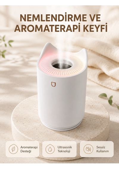 Mey Najmaddin Aroma Difüzör Hava Nemlendirici Sessiz Çalışma Led Gece Lambası Najmaddin