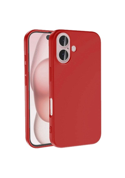 Apple Uyumlu iPhone 16 Kırmızı Lansman Arka Kapak Silikon Kılıf