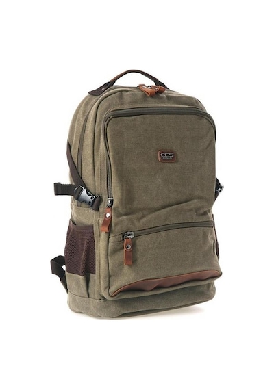 Ççs London 51573 Laptop Kanvas Sırt Çantası Haki
