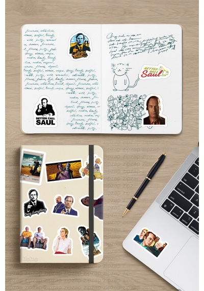 Better Call Saul Telefon Laptop Bullet Journal Yapışkanlı Folyo Sticker Paketi 21 Adet Çok Renkli