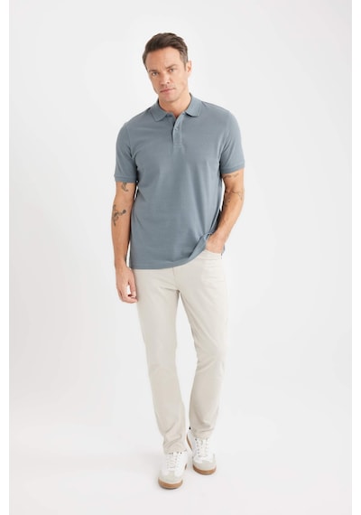 DeFacto %100 Pamuk Regular Fit Polo Yaka Kısa Kollu Basic Düz Pike Kumaş Tişört C1293AX25SPGR314