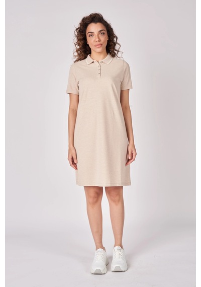 Defys Kadın Polo Yakalı Kısa Kollu Regular Fit Basic Elbise Bej Melanj - 625081659 Bej Melanj Defys Kadın Polo Yakalı Kısa Kollu Regular Fit Basic Elbise Bej Melanj - 625081659 Bej Melanj