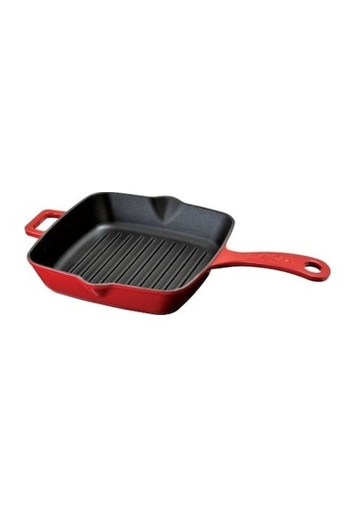 Lava Grill Tava 20 x 20 CM Metal Saplı Kırmızı