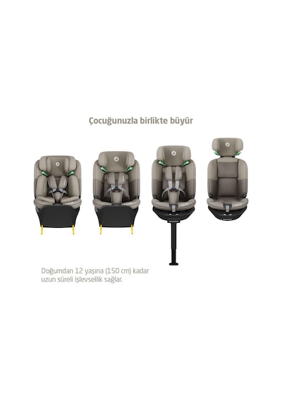 Maxi-Cosi Emerald 360 S I-Size Isofix'li 360 Dönebilir Yatabilir 0-36 kg Oto Koltuğu tonal truffle
