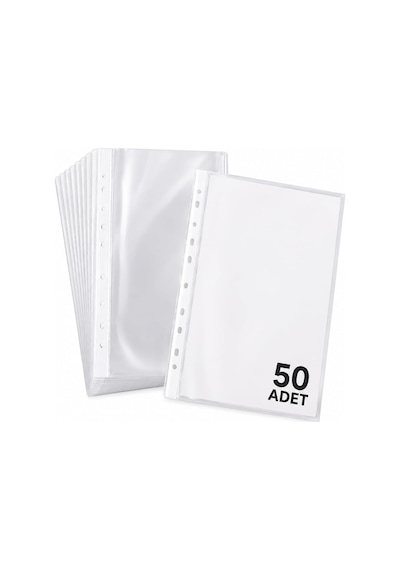 50 Adet A4 Şeffaf Dosya Föy Poşet Dosya 0.75 LT - 2.5 LT - 12 KG