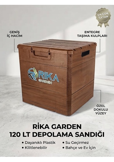 Rika Garden Ahşap Görünümlü Bahçe Depolama Sandığı Kahverengi