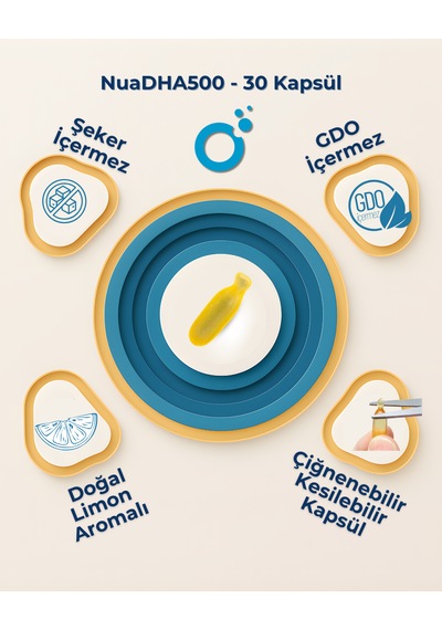 Nua Dha 500 Omega-3 İçeren Takviye Edici Gıda 30 Kapsül