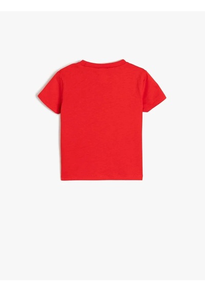 Koton Pamuklu Kısa Kollu Unicorn Baskılı Kırmızı Kız Bebek T-shirt 5smg10021ak Kırmızı