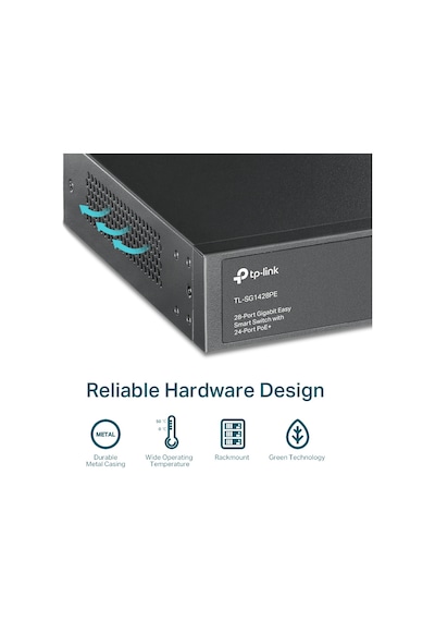 TP-Link Tl Sg1428Pe 24 Port Gıgabıt 24 Port Poe Switch