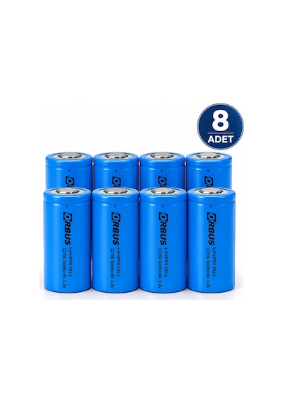 Orbus 32700 Lifepo4 Şarj Edilebilir Pil - 8 Adet
