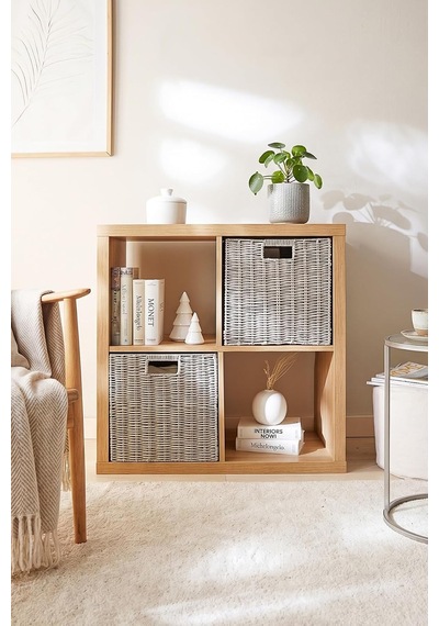 Tr Yıkanabilir Gri Pp Rattan Sepet 33 X 33 X 33 Cm Genel