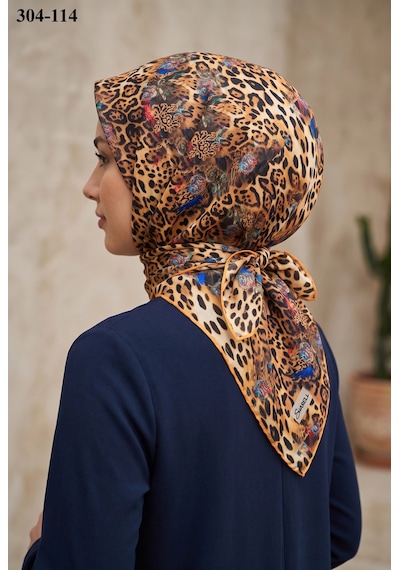 Sharell Leopar Desenli Soft Pamuk Eşarp 304-114 Çok Renkli