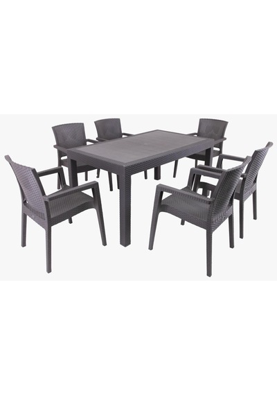 Mandella Show Rattan 90 X 150 Masa Takımı Kahverengi Mandella Show Rattan 90 X 150 Masa Takımı Kahverengi