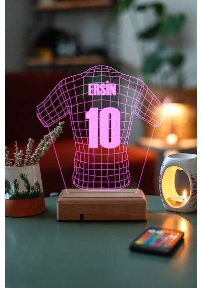 Futbol Sevenlere Hediye Tasarım 3D Led Forma Gece Lambası Futbol Sevenlere Hediye Tasarım 3D Led Forma Gece Lambası