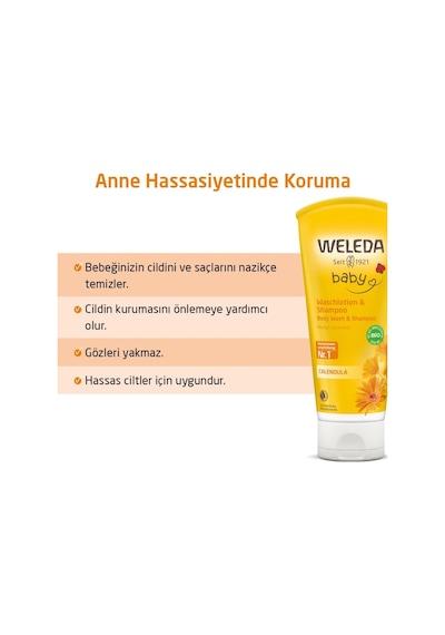 Weleda Baby Calendula Saç ve Vücut Şampuanı 2 x 200 Ml