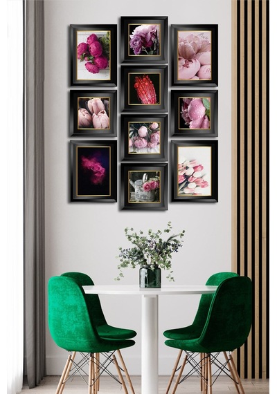 10 Parçalı Çerçeve Görünümlü Mdf Tablo Seti Flm016 Çok Renkli - 713606040 Çok Renkli