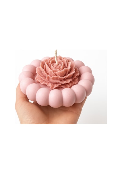 Şakayık Mum 3 Lü Set El Yapımı Dekoratif Mum 3adet Pembe