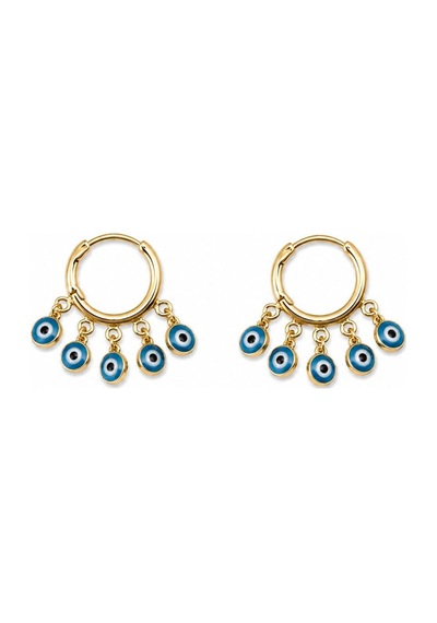 Nazar Boncuk Detaylı Küpe-626 Gold