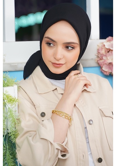 Seva Kadın Testtür Mio Caz Eşarp Hijap Modeli Siyah