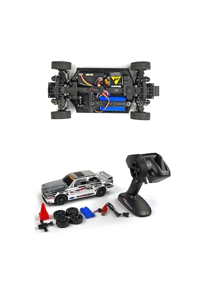 1/16 4wd 50 Km Hızlı E30 Rc Drift Uzaktan Kumandalı Yedek Lastikli Oyuncak Drift Araba Gri