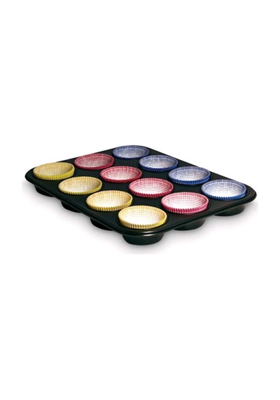 Guardini Gardenia Kağıtlı 12'li Muffin Kalıbı 27x36 Cm Siyah