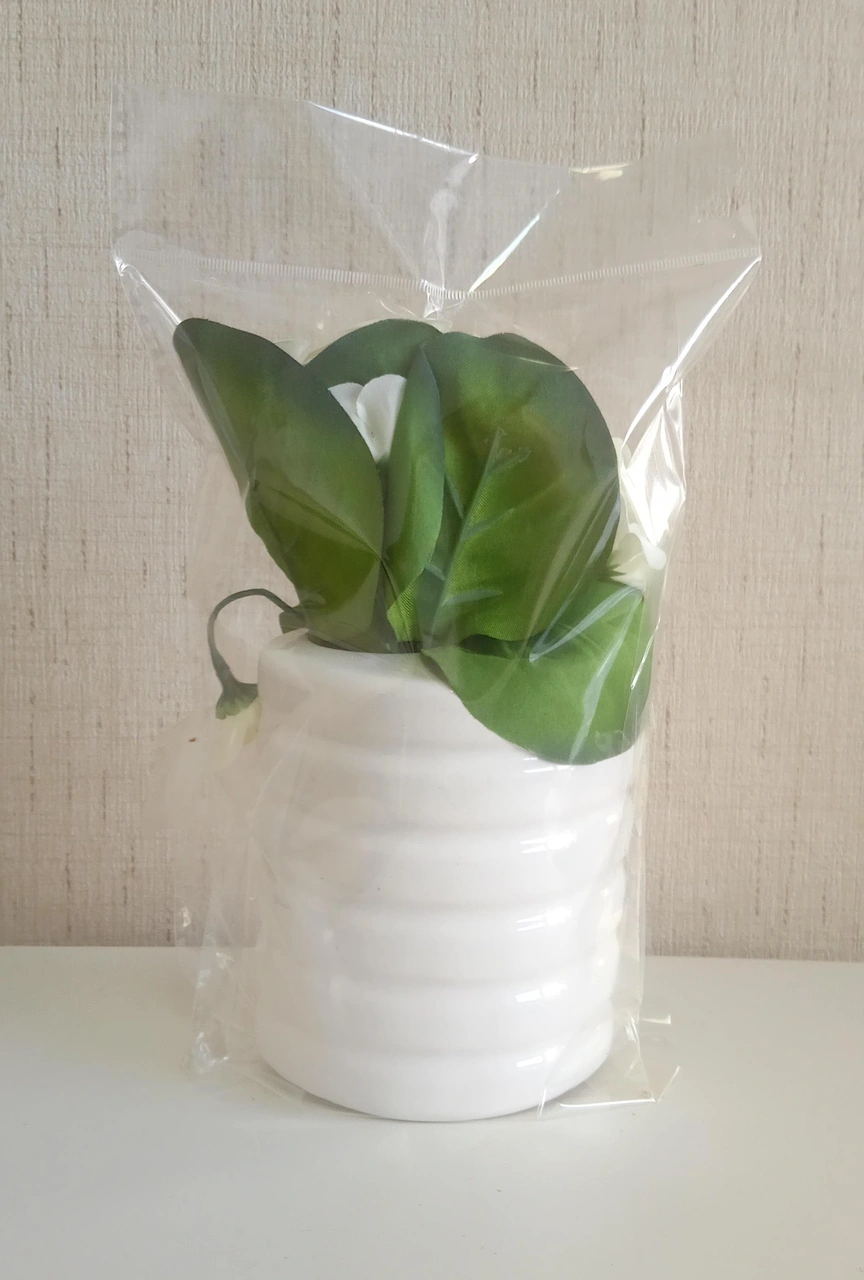 2 Adet Vazo Dahil,vazoda Çiçek,beyaz Yapay Çiçek,vazo Dekoratif Oval Çizgili 9x6x16cm Çok Renkli