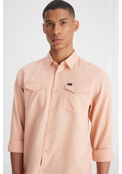 Lee Regular Fit Normal Kesim Pamuk Açık Pembe Gömlek L241262590 Açık Pembe