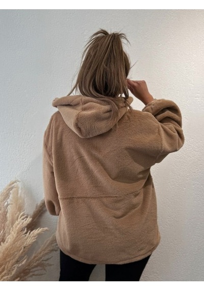 Fashion Friends Pofuduk Yumuşacık Gizli Cepli Kapşonlu Salaş Geniş Kadın Sweat Sütlü Kahve Kahverengi Fashion Friends Pofuduk Yumuşacık Gizli Cepli Kapşonlu Salaş Geniş Kadın Sweat Sütlü Kahve Kahverengi