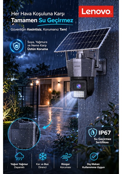 Tek Kameralı 5mp Solar Panelli Sim Kartlı Gece Görüşlü Güvenlik Kamerası