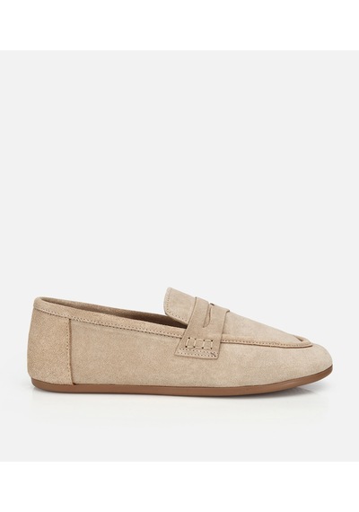 Hotiç Kadın Süet Deri Vizon Yumuşak Dokulu Klasik Loafer