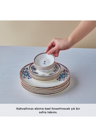 Forever Bone Nakkaş 26 Parça 6 Kişilik Kahvaltı Takımı Çok Renkli
